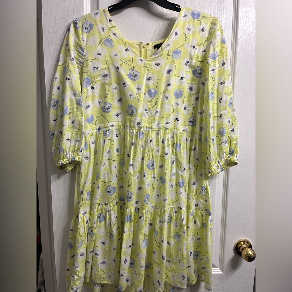 Ann Taylor Light Yellow Floral Blouse